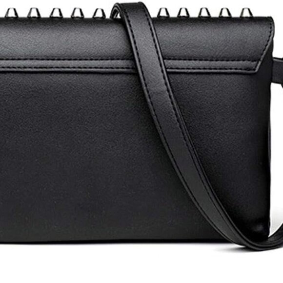 Women Small Punk Rivet PU Leather Handbag Clutch Shoulder Tote Stylish - Picture 3 of 6